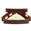 Senza marchio Set gioco rummy ovale fatto a mano piastrelle in legno intagliato viaggio 🎁...
