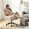 Submi Sedia Ufficio Sedia Scrivania Senza Braccioli Sedia Postazione Trucco, Sedia Ufficio Comoda in Tessuto con Ampio Cuscino e Sgabello Contenitore, Sedia Ufficio per Casa e Studio, Beige