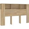 vidaXL Testiera con Scomparti Rovere Sonoma 160x18,5x104,5 cm