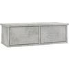 vidaXL Scaffale con Cassetti a Parete Robusto Salvaspazio Moderno Elegante Mobile Pensile Armadietto Grigio Cemento 60x26x18,5 cm in Truciolato