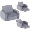 LIFEZEAL Divano per bambini pieghevole 3 in 1, mini divano per bambini pieghevole con fodera rimovibile in velluto cristallo, divano letto in schiuma, poltrona per bambini per camera da letto e sala
