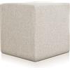 Deshome Pouf poggiapiedi cubo 53x53x54 cm stoffa Idrorepellente: Pouf design moderno per divano soggiorno camera da letto, Puff poggiapiedi, Pouffe salotto Minerva (Beige)