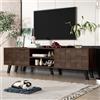 BNUZ Mobile TV moderno 50 x 160 cm con 2 ante e 2 scomparti aperti in legno scuro