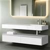 Mai & Mai Mobile Bagno Sospeso, Mobile da Bagno con Lavabo con Cassetti a Chiusura Soft-Close, Bianco opaco, Larghezza: 150cm