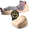 Avalon - Pouf Chaise Longue da Esterno Pieghevole Double Jive, Poltrona Sacco Letto Comodo e Impermeabile, Perfetto da Giardino, Arredo Piscina, Design Moderno, Made in Italy(75x180cm-Ecrù)