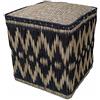 ARTIGIANATO VULCANO Pouf marocchino in paglia vimini orientale intrecciato tutto a mano cm38*38*h43