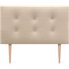 DHOME Testiera letto Capitoné. Testiera imbottita ACUALINE Tessuto e similpelle. Testate di letti matrimoniali e singoli (similpelle beige, 95x115cm con gambe (letti 70/80/90))