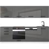 B BELINI GROUP Belini cucina 240 cm Alice, con piano di lavoro, argento lucido