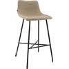 CLP Sgabello da Bar Imbottito Altona, Sedia da Bar con Schienale e poggiapiedi, Sgabello Moderno per Cucina, con Struttura in Metallo Nero, Colore:Tortora, Materiale:Stoffa