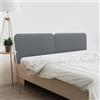 DHOME Testata Imbottita Liscia Arrotondata in Similpelle per Parete Acustica Testate Fonoassorbenti Testiera Letto Camera da Letto (Grigio, 180cm Dual)