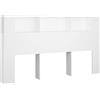 Tidyard Testiera con Contenitore, Testiera Letto con Libreria Bianco 180x18,5x104,5 cm