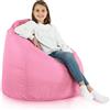 Italpouf Poltrona Sacco XL, Interno ed Esterno, Adulti e Bambini, Riempimento Perle Polistirolo, Sfoderabile, Impermeabile, Rosa Chiaro, 115x90 cm
