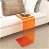 Kaverno Tavolo Laterale A Forma Di U, Tavolino A Forma Di C Per Divano, Tavolo Per Bevande In Acrilico, Moderno E Semplice Tavolino Basso Da Salotto, Comodino In Acrilico, Tavolino Trasparente(Orange,30*30*65