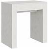 itamoby Consolle Allungabile Allin Bianco Spatolato L.78 x H.80 x P.47 (allungabile Fino a 299 cm) con allunghe Interne