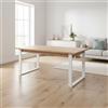 Yellowshop | Tavolo da pranzo allungabile 180x90 cm estensibile fino a 240 cm con piano Rovere Artisan naturale e gambe in metallo bianco - Stile moderno Industriale