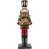 Stilé Collection Stilè Soldato Schiaccianoci Figurine Burattino in Resina Dipinto a Mano, schaiccianoci con Corona Merry Christmas 15x11 cm H.48 cm