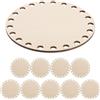 NUOBESTY 10 Pezzi di Fondo per cestini in Legno da 10 cm, basi Rotonde in Legno Grezzo all'Uncinetto per cestini Fai da Te, Artigianato, Decorazioni per la casa, Color Cachi