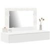 vidaXL Tavolo da Trucco Bianco 100 x 40 x 70 cm Legno multistrato, Tavolo da trucco elegante, mobile moderno per il bagno, comò funzionale con specchio, stile minimalista