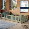 Kids Collective Letto per bambini Letto a terra 80x180cm con protezione anticaduta e rete a doghe oliva