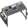 PAMRAY Scrivania Computer 80x40cm Piccola Scrivania per Casa Ufficio con Borsa e Gancio Cuffie, Tavolo Compatto per Piccoli Spazi, Facile Assemblaggio