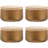 AKOOSY Set 4 Barattoli per Candele 8oz Coperchio Effetto Legno, Contenitori in Latta per Fabbricazione Candele, Scatole per Stoccaggio e Confezionamento da Viaggio