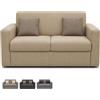 PALUPLUS Divano a 2 Posti in Tessuto, Misura 125x65x85 cm, Struttura in Legno MDF, Piedini in Plastica, Divanetto per Casa, Ufficio, In Omaggio 2 Cuscini a Contrasto, Made in Italy -32M (Beige)