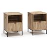 Vicco Comodino Eliza, Quercia vichinga, Set di 2, utilizzabile come superficie d'appoggio accanto al letto o al divano