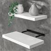 Casaria Mensola da Parete Legno 50cm Supporto 50-110cm Pensile Bagno 15kg Cucina Libreria Bianco