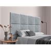 DHOME Testiera Imbottita Composta da Pannelli Autoadesivi Intercambiabili in Tessuto Aqualine Letto Lusso Camera da Letto Imbottita (Grigio Perla, 220cm)