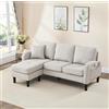 Trdlpyn Divano Angolare Modulares 3 Posti 166 x 118 x 77 cm, Chaise Longue a Forma di L, Tessuto di Cotone e Lino, Sofa per Soggiorni, Appartamenti e Uffici