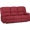 Totò Piccinni Set Divano 2 o 3 posti, Poltrona Relax CALIPSO Reclinabile, ImbottitI con Braccioli e Poggiapiedi (Tessuto Bordeaux, 3 Posti)