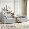 YNYHTER Divano a 3 Posti, Divano Imbottito per Soggiorno Cheslong Divano Letto Chaise Longue Divano Modulare a Terra Chaise Longue Divani Trasformabili in Velluto con Cuscino (Grigio, 3 posti)