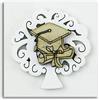 DLM Bomboniere DLM-27583 (Kit 12 Pezzi) Calamita Magnete Albero della Vita Cappello Pergamena Tocco Laurea in Legno Segnaposto Confettata Pensierino bomboniera