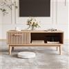 DIYHOM Tavolino da caffè in legno, per soggiorno, tavolo centrale con 1 cassetto, tavolino da tè per soggiorno, 100 x 50 x 43 cm