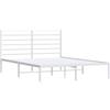 vidaXL Giroletto con Testiera Metallo Bianco 140x190 cm