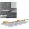 TITA-DONG Mensola Sospesa per Bagno, Mensola Portaoggetti a Parete con Portasciugamani Dorato, Mensola Moderna in Acrilico, Mensole Decorative per Bagno Kicthen Hotel Camera da Letto(40cm/15.7in)