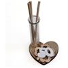 DLM Bomboniere DLM34705 (Kit 6 Pezzi) Profumatore in Legno con Cuore Quadrifoglio in Legno 50 Anniversario Nozze d'oro Cinquantesimo Diffusore Ambienti bomboniera