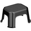 Rotho Basic lo Sgabello a Gradini può Essere Caricato fino a 150 kg, Plastica (PP) senza BPA, Nero/Argento, 43.1 x 35.8 x 23.8 cm