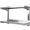 homewell Mensola da parete in acciaio inox, con 2 ripiani, 30 x 80 cm, per cucina o casa, ristorante