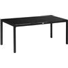 Outsunny Tavolo da Giardino Rettangolare per 8 Persone in Alluminio e Vetro Temperato, 180x80x72cm, Nero