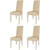 t m c s Tommychairs - Set 4 sedie Chantal per Cucina e Sala da Pranzo, Struttura in Legno di faggio Verniciata Sabbia, Seduta e Schienale con Bottoni Imbottiti e Rivestiti in Pelle Artificiale Sabbia