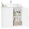 FOREHILL Mobile Bagno, Mobile Sottolavabo per Bagno con 2 Ante, Mobiletto Sottolavabo con Ripiani Regolabile, per Toilette, Cucina, 60x30x60cm, Bianco