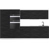 B BELINI GROUP Belini Grace - Blocco cucina componibile 300 cm, cucina da incasso completamente attrezzata senza elettrodomestici, con armadi a muro e armadi bassi, con piani di lavoro, Mogano reale