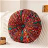 boiszeda Cuscino Retro Indiano in Filo di Cotone 2026 Fiore Americano Moneta Morbido Respirante Cuscino Yoga Meditazione