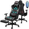Douxlife Sedia da Gaming con Massaggio a 7 Punti, Sedia da Ufficio Ergonomica Schienale Regolabile 90-175°, Bracciolo 2D Regolabile, Poltrona da Gaming per Adulti, Portata 150-180 kg, Grigio