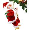 Generico Babbo Natale che si arrampica - Decorazione musicale da appendere, figura di Babbo Natale elettrico | Divertente set di giocattoli da arrampicata per le vacanze, albero di , caminetto, decorazio