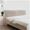 DHOME Testiera in similpelle o tessuto Acualine Liscio DUAL divisa in 2 pezzi Testiera imbottita di fascia alta Tappezzeria moderna (Tessuto Beige, 160cm Dual (Letto 150/160))
