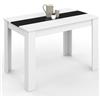 IDMarket - ROZY Tavolo da pranzo rettangolare per 4 persone bianco e nero 110 cm