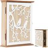 BlyeMichdi Cassetta Portachiavi in Legno, Portachiavi da Parete con 6 Ganci, Scatola Chiavi Chiuso Ingresso Casa, Decorazione Vintage, in Legno, per Ingresso, Corridoio, Ufficio, 26 × 20 × 6 cm