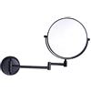 Hendalino Doppia Faccia Specchio Trucco da Parete Adesivo Ingranditore 3X 1x,Salvaspazio Bifacciale Tondo Specchio Trucco da Muro 360° Girevole Estensibile Bagno Hotel Spa 20cm (Nero)
